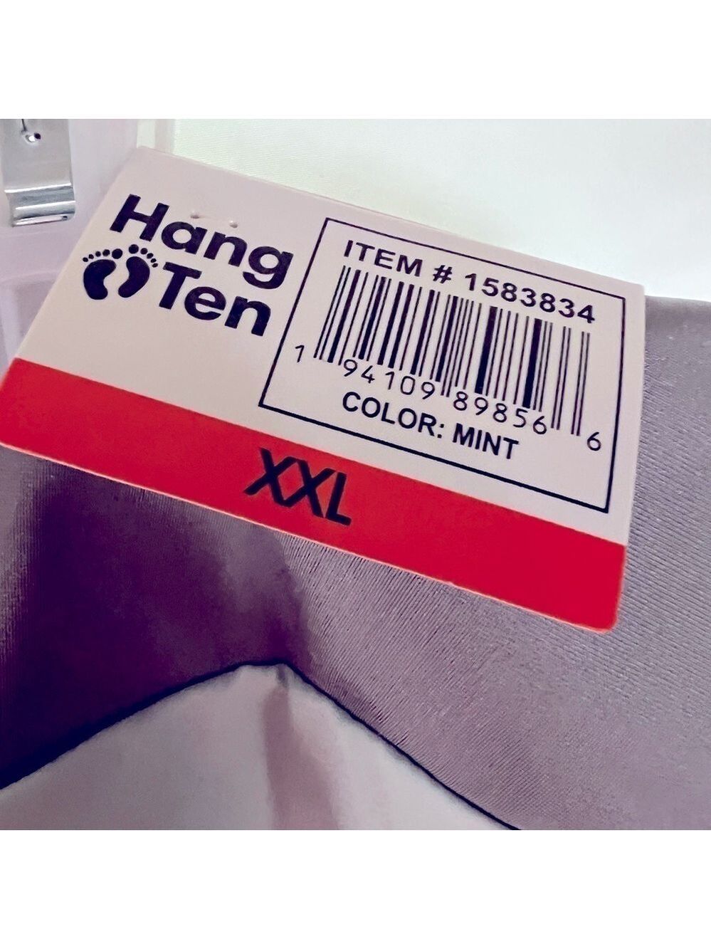 Hang Ten tennis shorts, with liner, Mint green w/gray, Zip pocket, SZ XXL, NWT - Picture 4 of 7